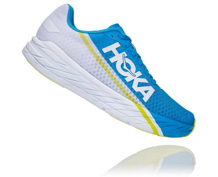 Hoka One One ランニングシューズ レディース 白/青 - ロケットX - WY1604872